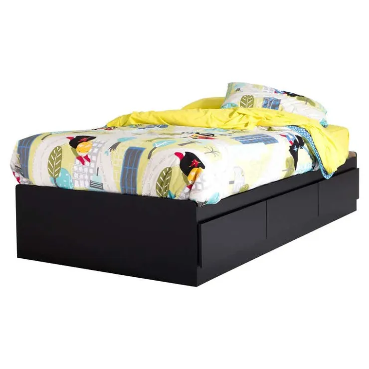 Meubles South Shore Twin Bed With 3-Drawer Storage (39") - South Shore PURE BLACK Discount