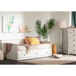 Meubles South Shore Twin Daybed with 3-Drawer Storage (39") - South Shore White Online