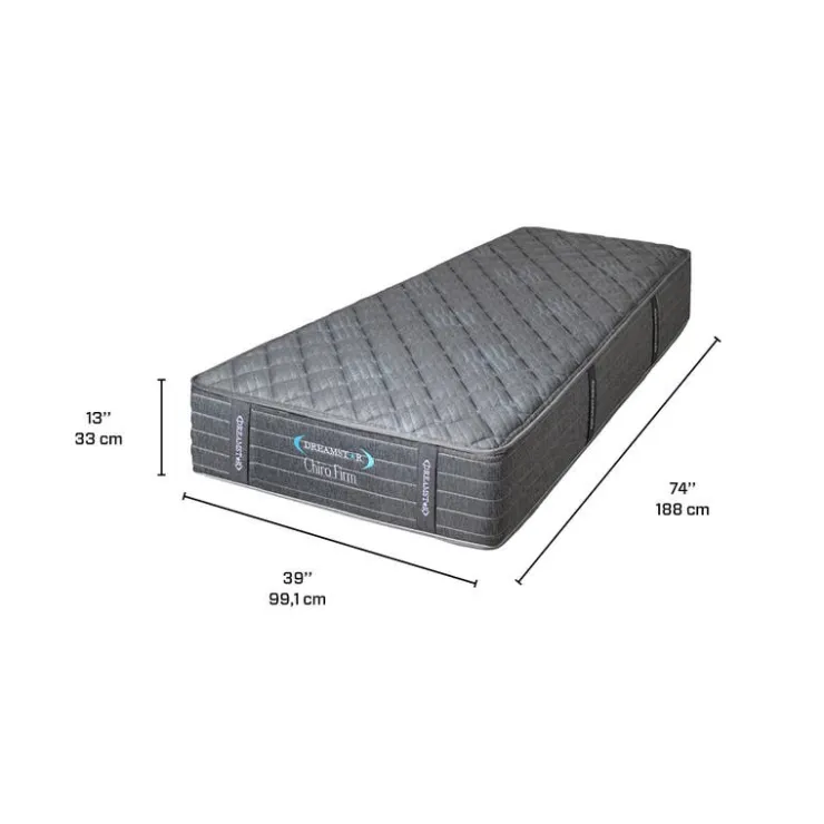 Dreamstar Twin Firm Mattress with Pocket Coils - 39" Blue/Grey Sale
