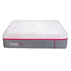 LOOP Twin Firm Mattress-in-a-Boxwith Pocket Nanocoils - 39" Pink & white