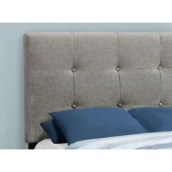 Monarch Twin Linen Bed with Headboard (39") GREY Clearance
