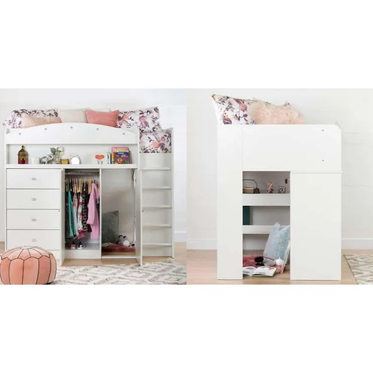 Meubles South Shore Twin Loft Bed With Desk 39'' - South Shore PURE WHITE Hot