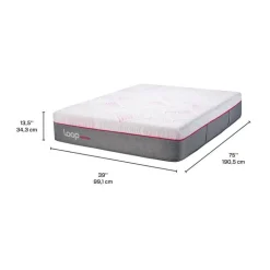 LOOP Twin Medium-Firm Hybrid Mattress-in-a-Box - 39" Pink & white Online