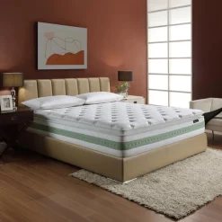 Twin Medium-Firm Hybrid Mattress-in-a-Box - 39" Green/White Best