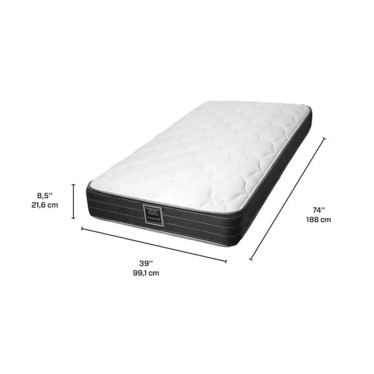 Dreamstar Twin Medium-FirmMattress with Springs - 39" White/Yorkdale Border Clearance