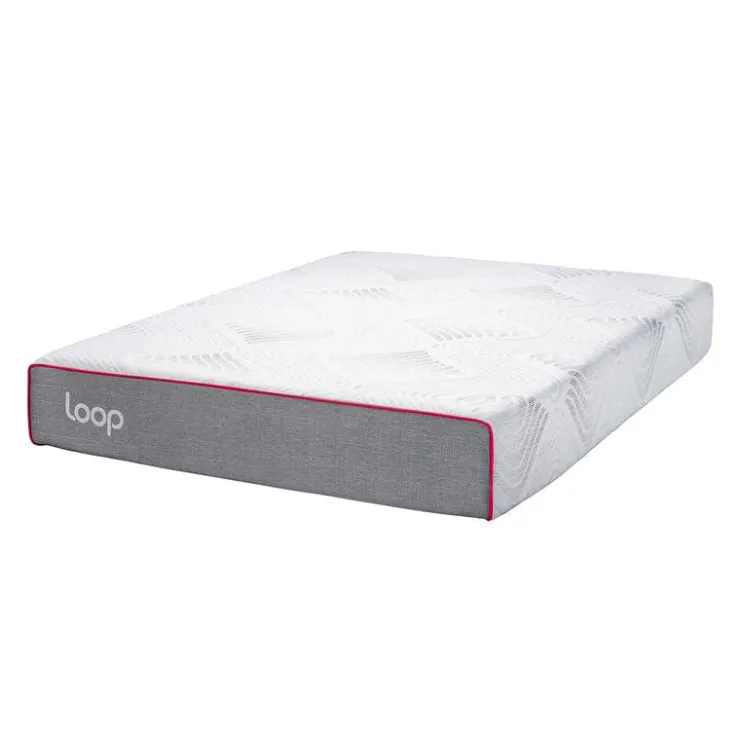 LOOP Twin Medium-FirmMemory Foam Mattress-in-a-Box - 39" Pink & white Clearance