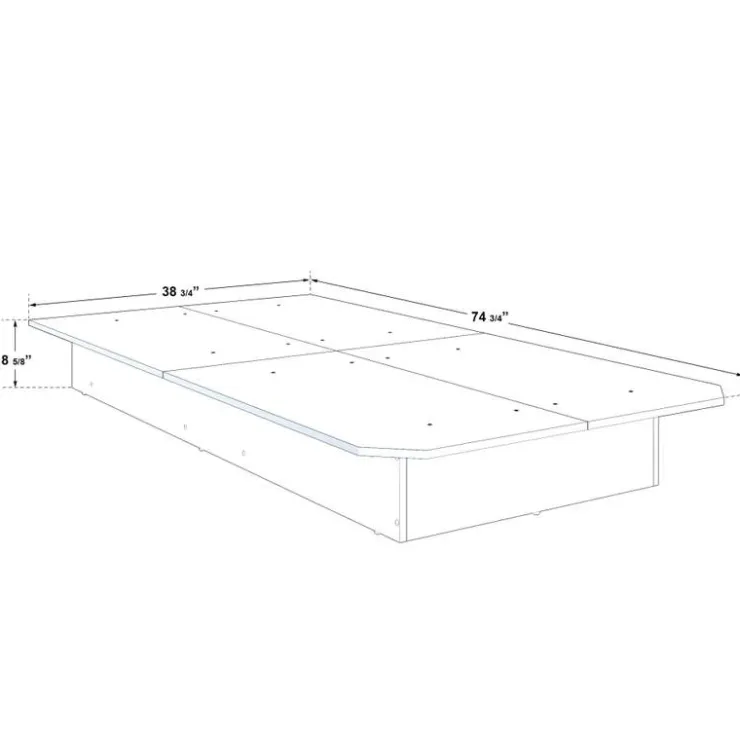 SUA-V Twin Platform Bed (39") White Online