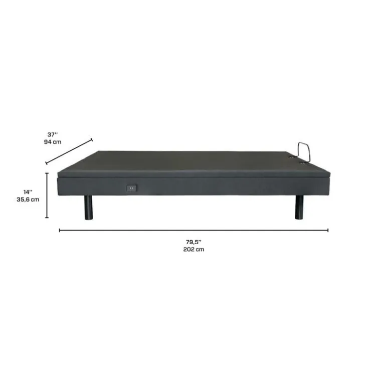 Twin XL Electric Bed - 39" x 80" Grey/Black Hot