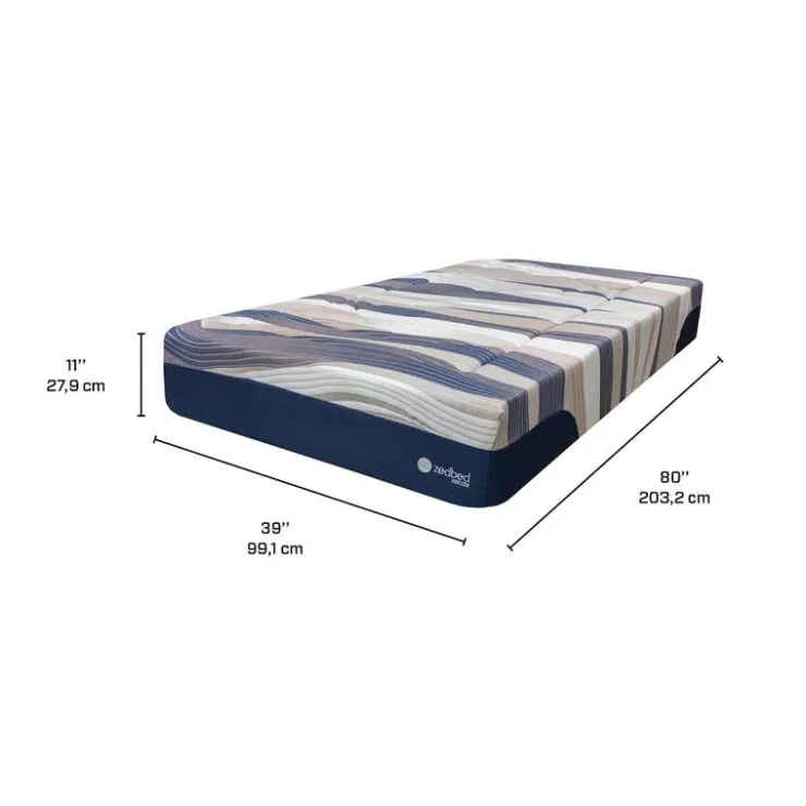 ZedBed Twin XL Firm Mattress with Pocket Coils - 39" x 80" Blue / Pink / Beige Online