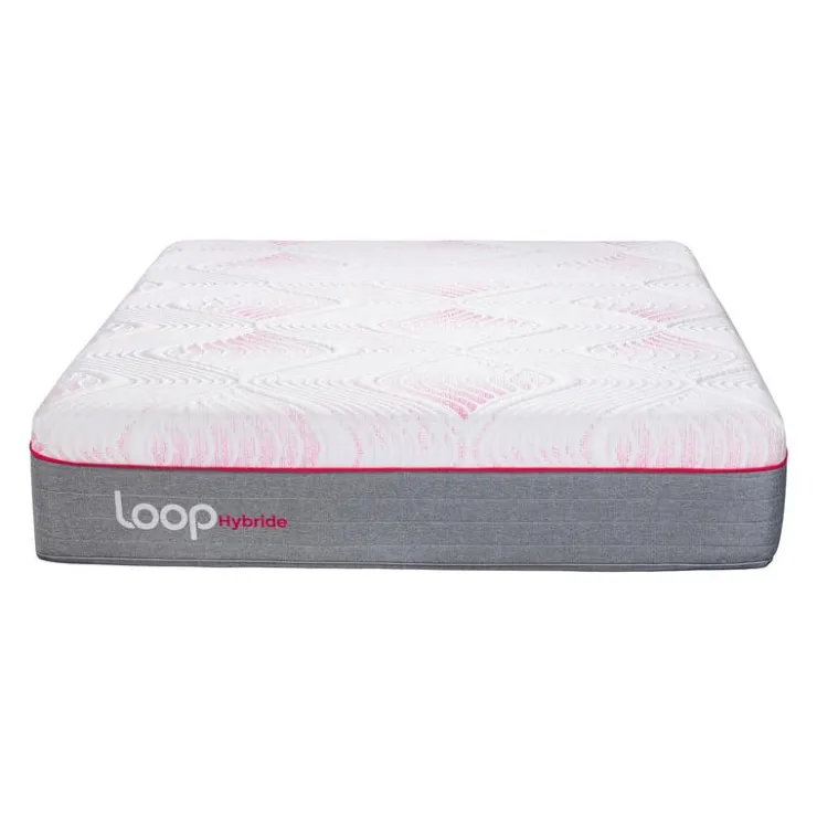 LOOP Twin XL Medium-Firm Hybrid Mattress-in-a-Box - 39" x 80" Pink & white Clearance
