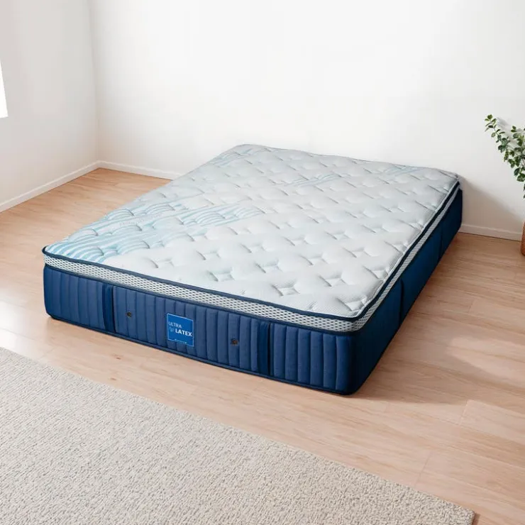 Dreamstar Twin XL Medium-Firm Hybrid Mattress - 54" Quilted Blue/White Hot