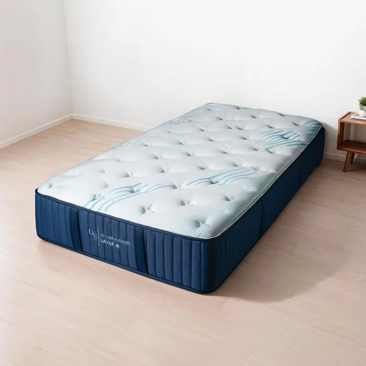 Dreamstar Twin XL Medium-Firm Memory Foam Mattress-in-a-Box - 39" x 80" Quilted Blue/White Hot