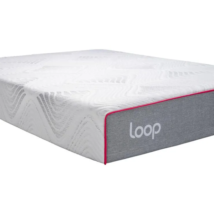 LOOP Twin XL Medium-Firm Memory Foam Mattress-in-a-Box - 39" x 80" Pink & white