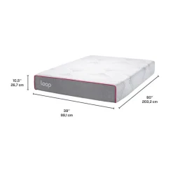 LOOP Twin XL Medium-Firm Memory Foam Mattress-in-a-Box - 39" x 80" Pink & white