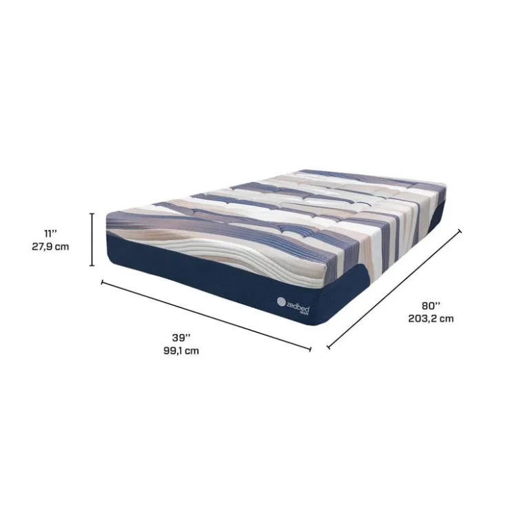 ZedBed Twin XL Plush Mattresswith Pocket Coils - 39" x 80" Blue / Pink / Beige Online