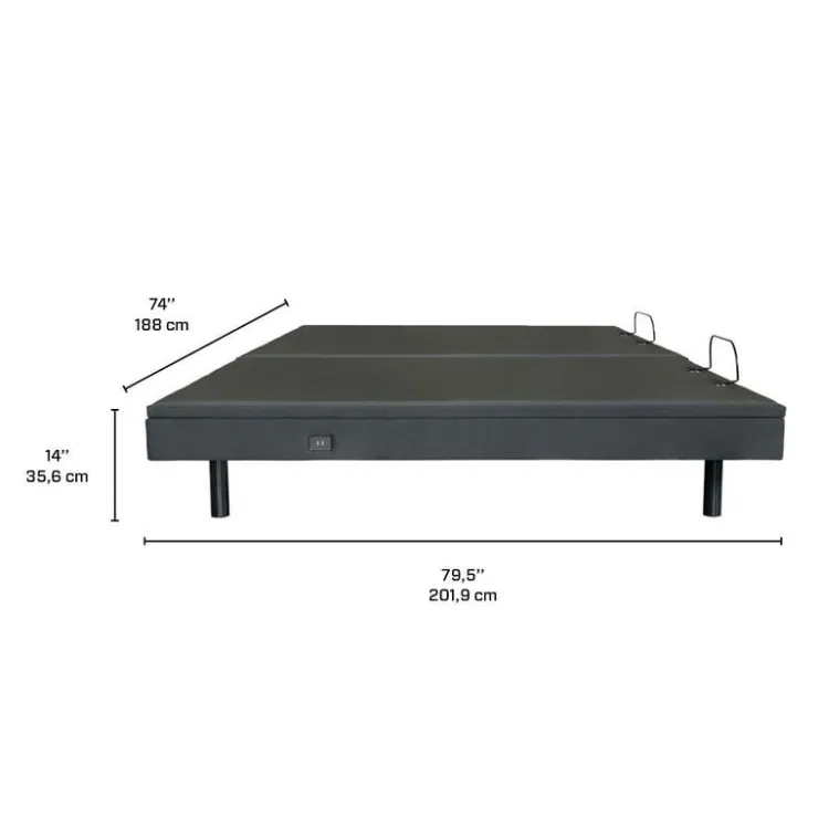 Two Twin XL Electric Bases - 2x 39" x 80" Grey/Black Outlet