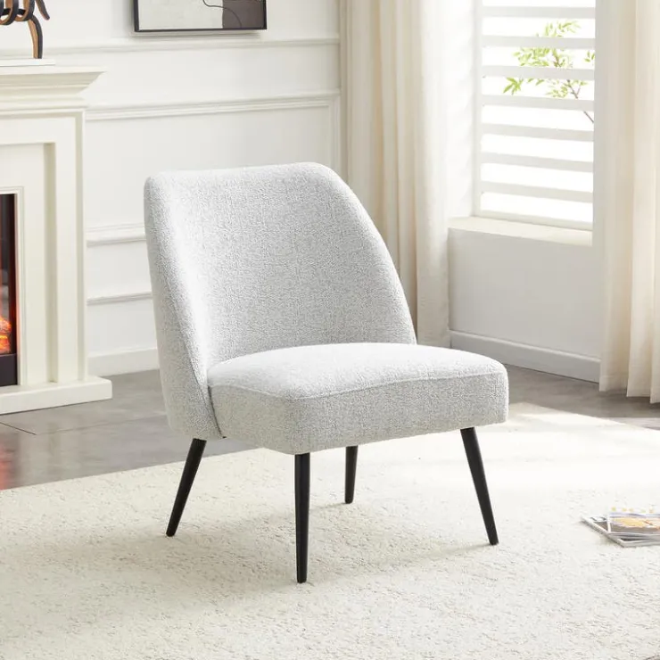 Upholstered Accent Armchair Natural Outlet