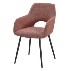 Upholstered Chairs (Set of 2) - Rust Dark Grey Fabric / Black Legs Online