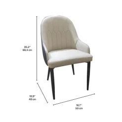 Upholstered Chairs (Set of 2) - and Blue-Grey Beige Online