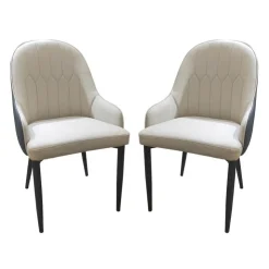Upholstered Chairs (Set of 2) - and Blue-Grey Beige Online