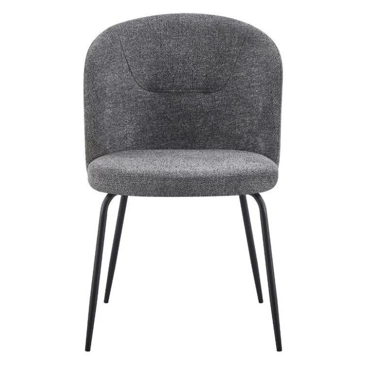 Upholstered Chairs (Set of 2) - Grey Grey / Mattes Black Leg Clearance