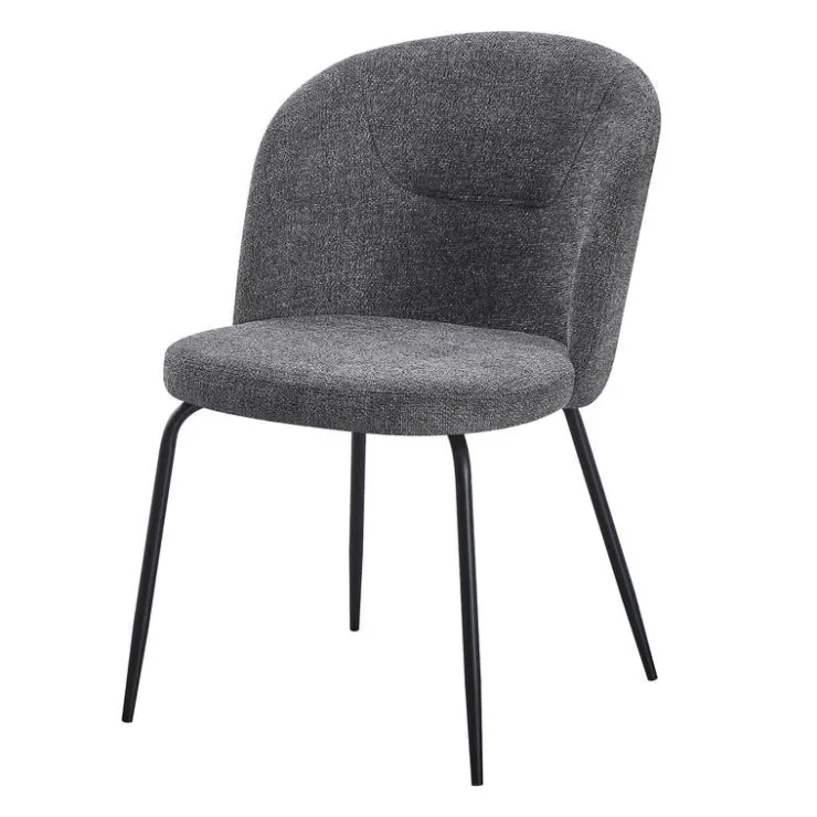 Upholstered Chairs (Set of 2) - Grey Grey / Mattes Black Leg Clearance
