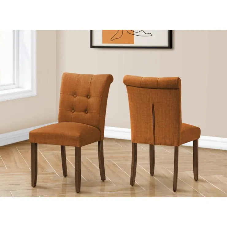 Monarch Upholstered Chairs (Set of 2) - - Orange Sale