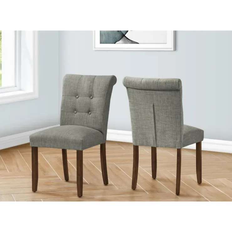Monarch Upholstered Chairs (Set of 2) - - Grey Outlet