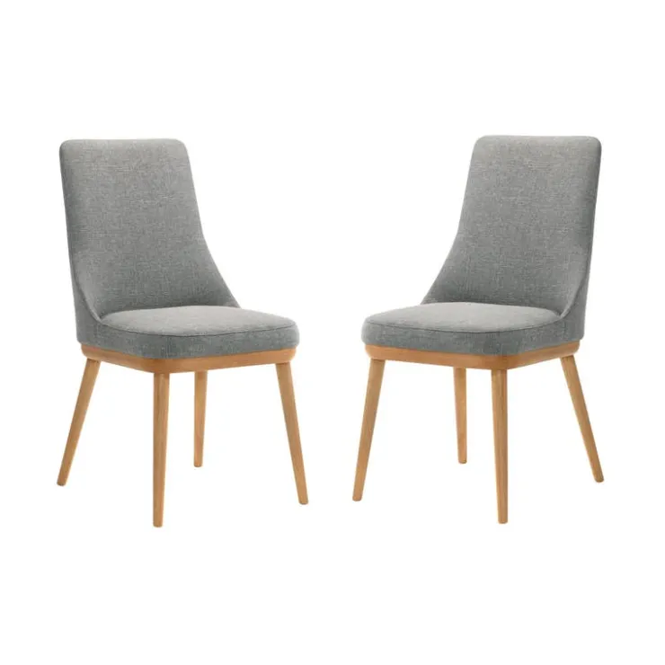 Upholstered Chairs (Set of 2) - Grey Natural / Light Grey Discount