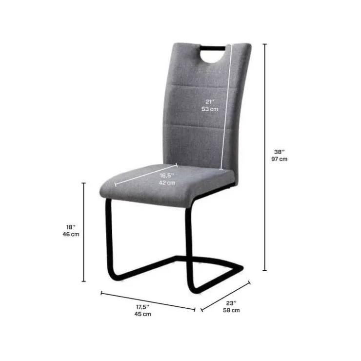 Upholstered Chairs (Set of 2) - GREY Clearance