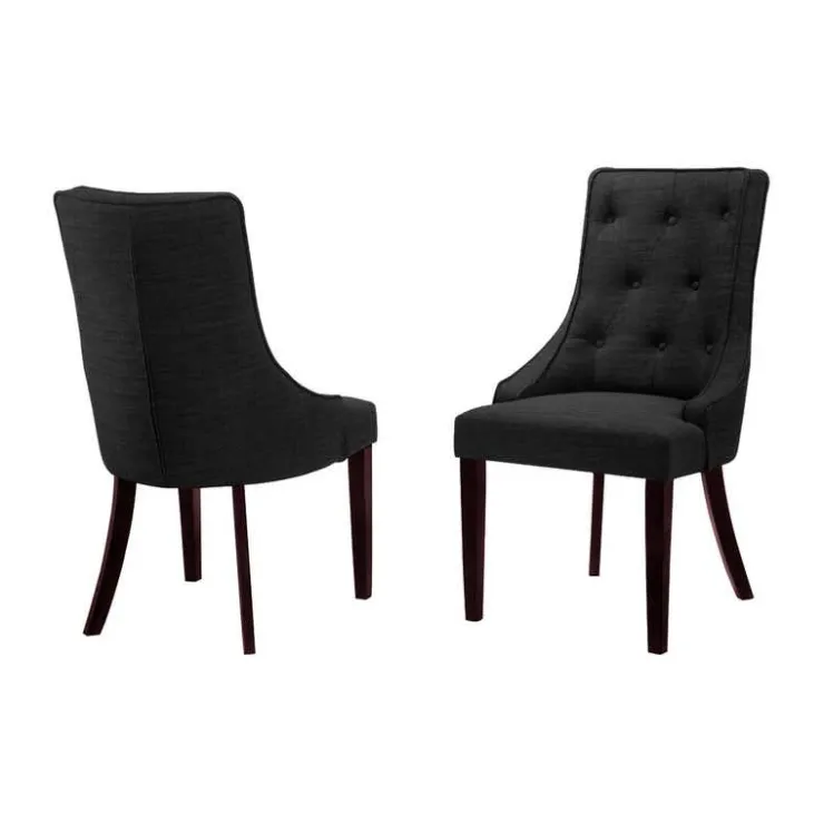 Upholstered Chairs (Set of 2) - Dark Grey Grey and brown Sale