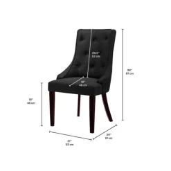 Upholstered Chairs (Set of 2) - Dark Grey Grey and brown Sale