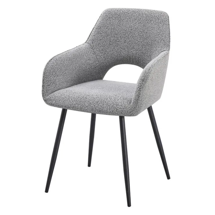 Upholstered Chairs (Set of 2) - Grey Grey, Brown Fabric / Black Legs Hot
