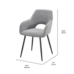 Upholstered Chairs (Set of 2) - Grey Grey, Brown Fabric / Black Legs Hot
