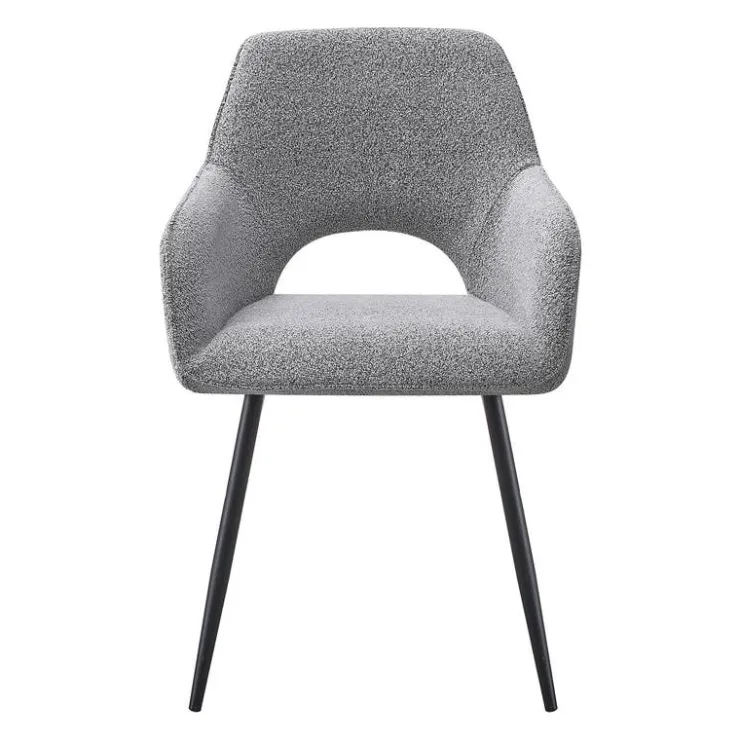 Upholstered Chairs (Set of 2) - Grey Grey, Brown Fabric / Black Legs Hot