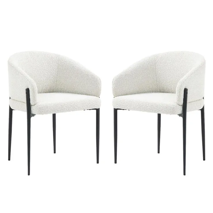 Upholstered Chairs (Set of 2) - White Ivory New