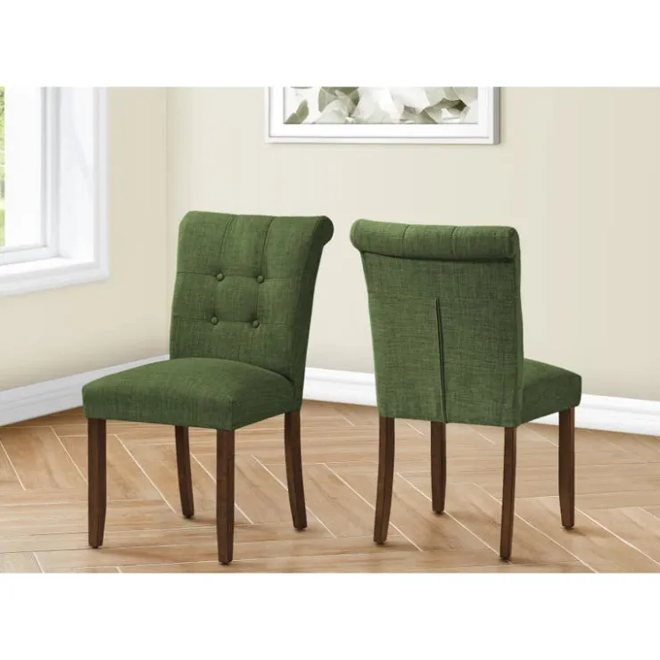 Monarch Upholstered Chairs (Set of 2) - - Green