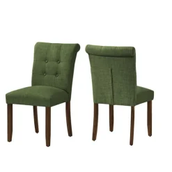 Monarch Upholstered Chairs (Set of 2) - - Green
