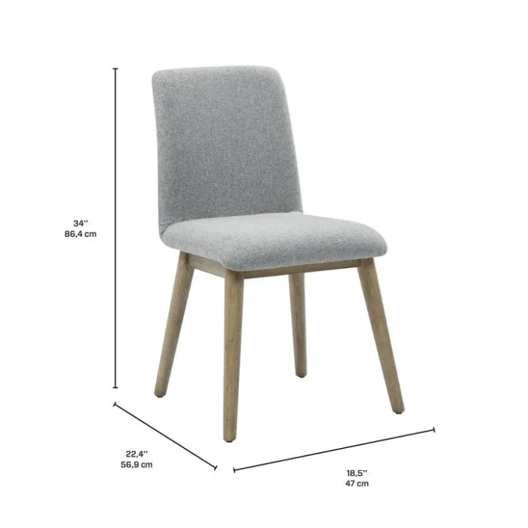 Upholstered Chairs (Set of 2) - Grey Grey / Naturel Hot