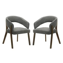 Upholstered Chairs (Set of 2) - Grey Brown/Dark Grey Discount