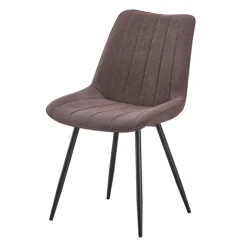 Upholstered Chairs (Set of 2) - Brown Brown Fabric / Black Legs Discount