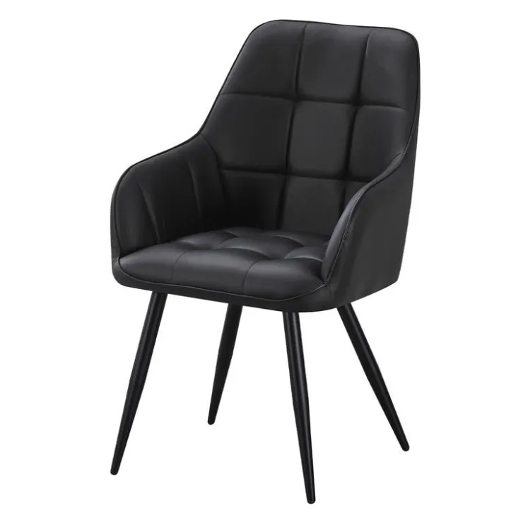 Upholstered Chairs with Armrests (Set of 2) - Black Outlet
