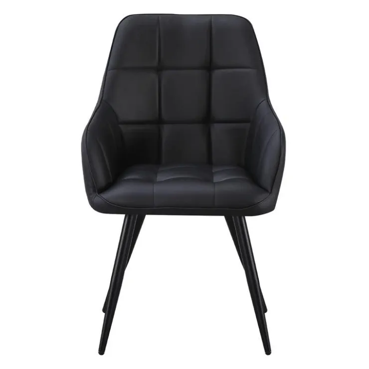 Upholstered Chairs with Armrests (Set of 2) - Black Outlet