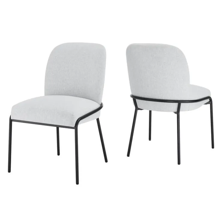 Upholstered Chairs with Tubular Metallic Accent (Set of 2) - Grey Black/Grey Discount
