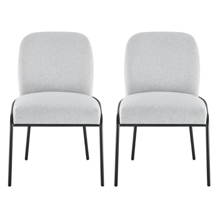 Upholstered Chairs with Tubular Metallic Accent (Set of 2) - Grey Black/Grey Discount