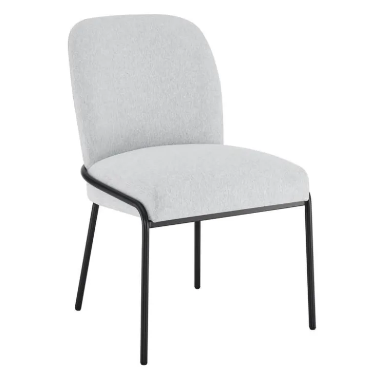 Upholstered Chairs with Tubular Metallic Accent (Set of 2) - Grey Black/Grey Discount