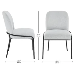 Upholstered Chairs with Tubular Metallic Accent (Set of 2) - Grey Black/Grey Discount