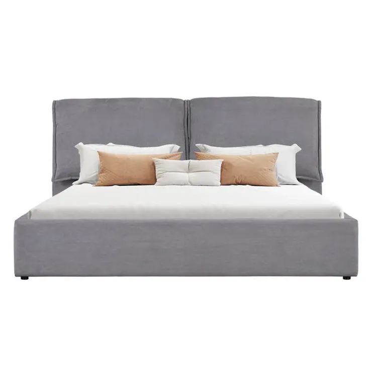 Upholstered King Bed with Headboard (78'') Grey New