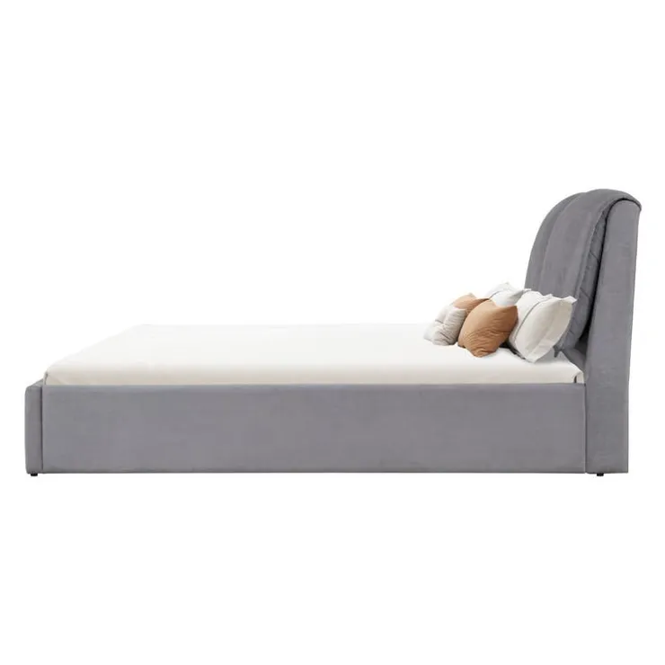 Upholstered King Bed with Headboard (78'') Grey New