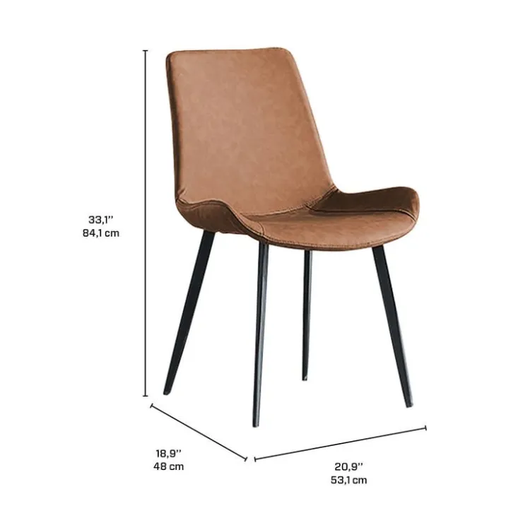 Upholstered Kitchen Chairs (Set of 2) - Cognac Sale